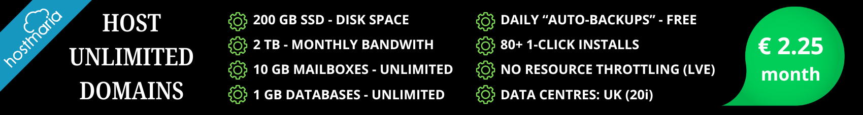 Unlimited Domains, One Hosting Plan ⭐ HostMaria